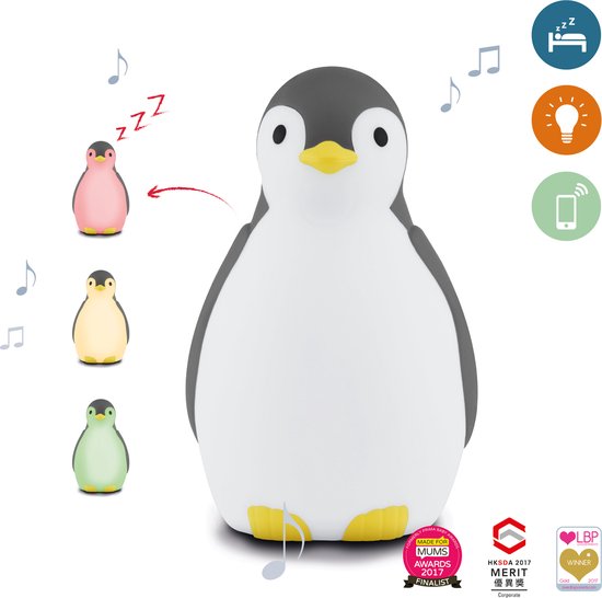 Zazu Pam Slaaptrainer - Met Bluetooth speaker en nachtlamp functie - Wit / Grijs van Zazu