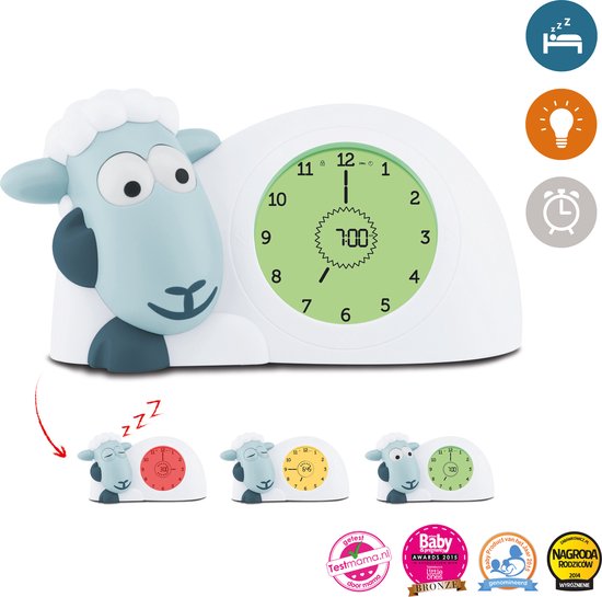 Zazu Sam Slaaptrainer - Met nachtlamp functie en slaaptimers - Blauw / Wit van Zazu