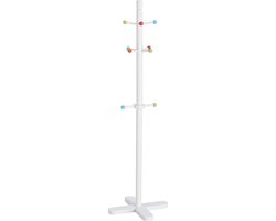 Zeller baby/kinderkamer kapstok - 10 haken - hout - wit - 38 x 124 cm van Zeller