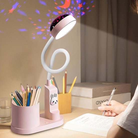 ZMR® Bureaulamp Kinderkamer - Bureaulamp Roze - Tafellamp Kinderkamer - Roze - 10cm x 10cm x 10cm