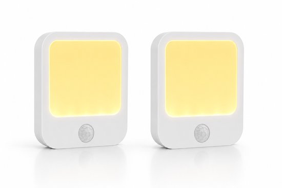 ZoeZo Nachtlampje Stopcontact met Bewegingssensor 2 Stuks - Dimbare LED-Lamp - Warm Wit Licht - Dag en Nacht sensor