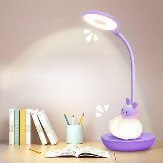 Zolvano® Bureaulamp Kinderkamer - Tafellamp - Daglichtlamp-Paars