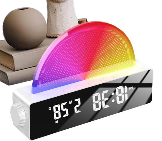 Zonsopgang Wekker - Digitale Weklamp - Rustig Ontwaken - Simuleert Zonsopgang - Meerkleurig - Wit