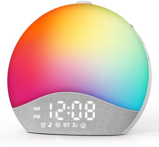 Zonsopgang Wekker - Geluidsmachine - Rustig Ontwaken - Geïntegreerde Geluiden - 19 cm - Mat