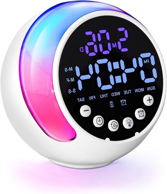 Zonsopgang wekker - Nachtlampje wekker - Rustig wakker worden - 13 verlichtingsmodi - Compact ontwerp - Meerdere kleuren