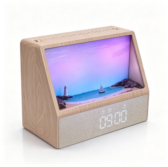 Zonsopgangwekker met 24 Witte-Ruisgeluiden - Nieuw Model 2026 van MMOBIEL - Bluetooth-HiFi-Speaker, 2 Alarmen, 4 Snoozeopties, Wake-up Light, Zonsondergangslicht en 13 Lichtstanden - Versie 3.0 van MMOBIEL