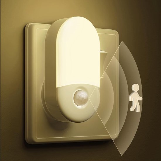 ZRNS® Nachtlampje Stopcontact - Stopcontactlampje - Bedlamp Slaapkamer - Instelbare Helderheid - Met Bewegingssensor van Zrns