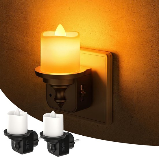 ZRSS® Stopcontact Lampje - Stekkerlamp Instelbare Helderheid - Stekker Lamp - Met Schemeringssensor - 2 Stuks van Merkloos