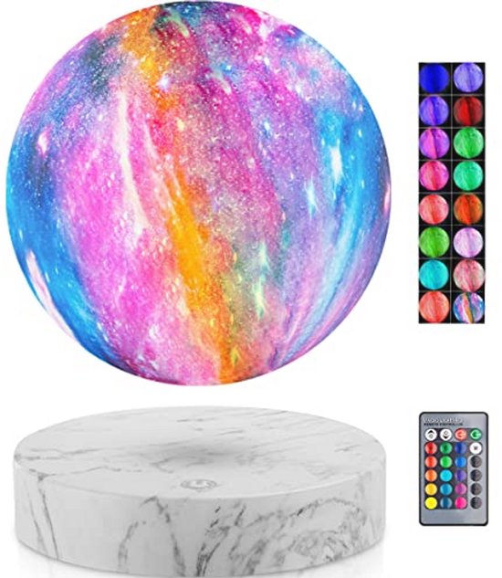 Zwevende maanlamp met 16 kleuren - Uniek nachtlampje voor thuis en kantoor van Vistefly