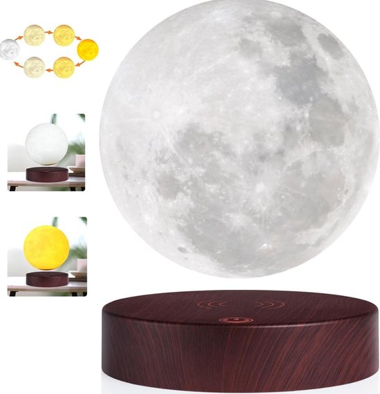 Zwevende maanlamp met magnetische basis - Bureau speelgoed en nachtlampje voor Kerstmis en verjaardagscadeaus
